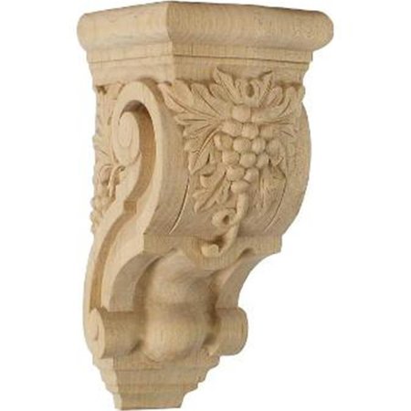 DWELLINGDESIGNS 3.5 in. W x 4.37 in. D x 7.87 in. H Small Grape Bunches Corbel, Cherry, Architectural Accent DW2572539